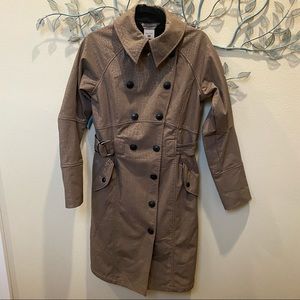 Columbia sportswear Women’s tortoise print double-breasted trench/raincoat Sz M